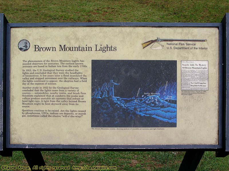 Brown Mountain Lights sign