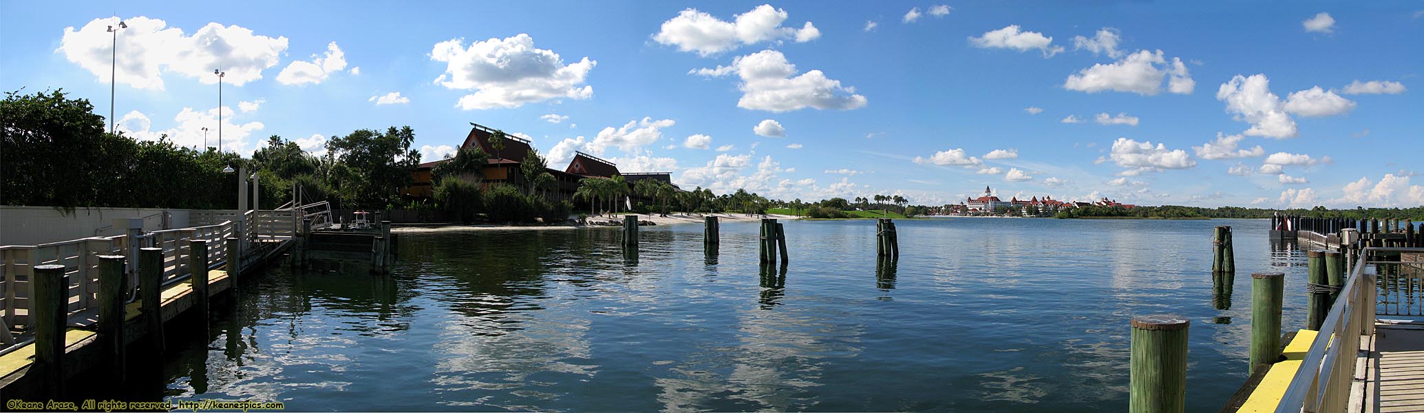 Seven Seas Lagoon Panoramic (from the Ticket & Transportation Boat Dock)