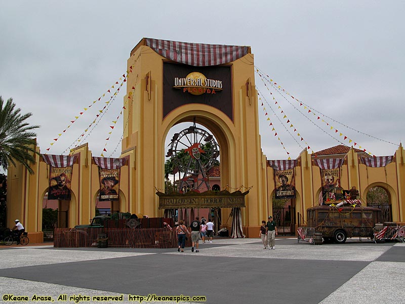 Entrance decked up for Halloween Horror Nights