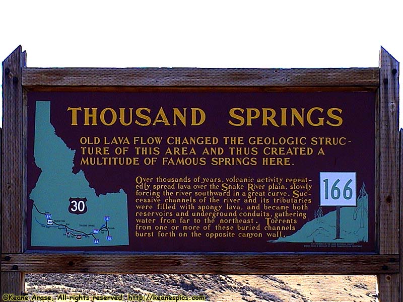 Thousand Springs sign