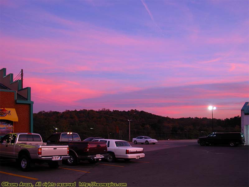 Sunset over a parking lot...