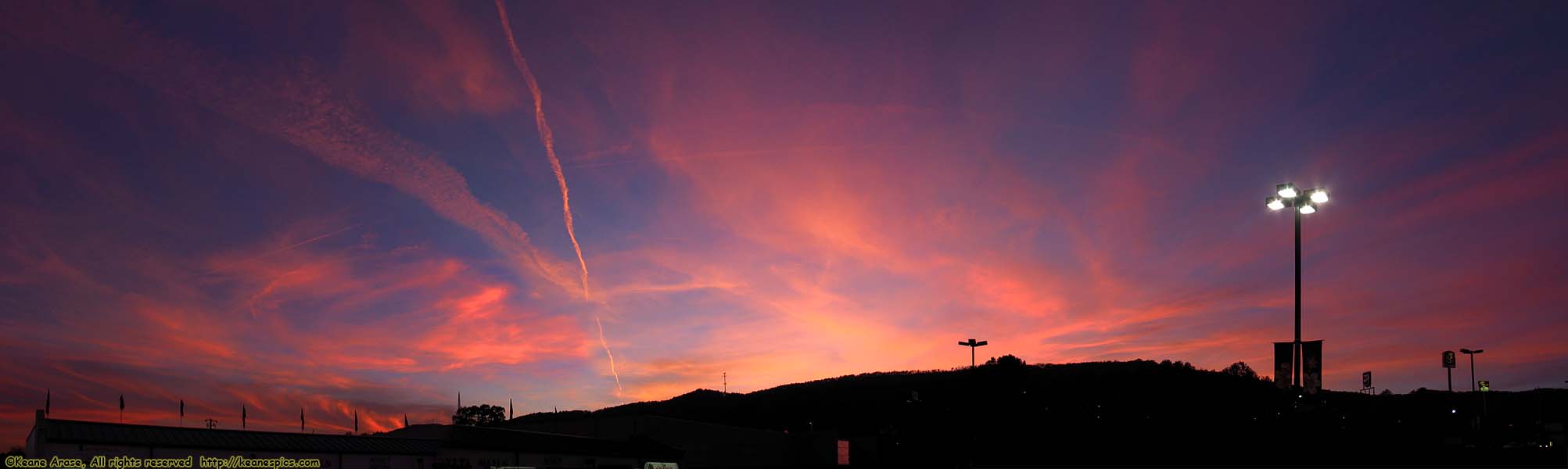 Sunset over a parking lot...