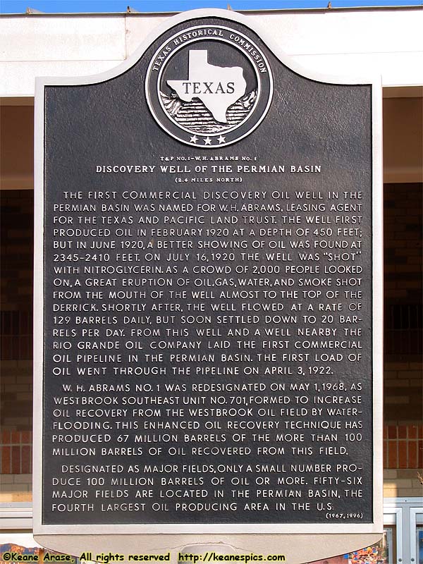 Permian Basin plaque