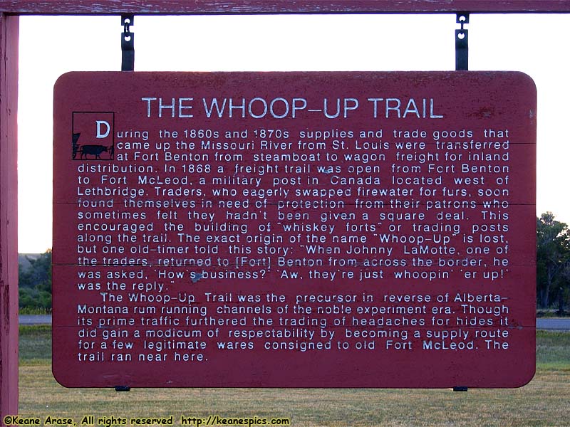 The Whoop-up Trail sign