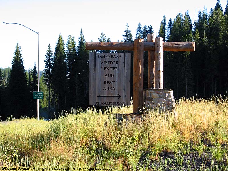 Lolo Pass Visitors Center sign