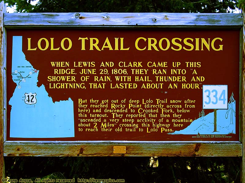 Lolo Trail Crossing sign