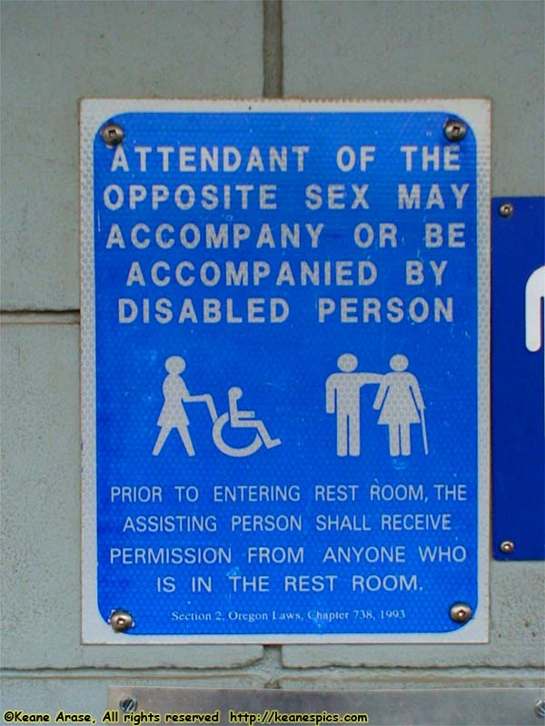 Handicap warning sign