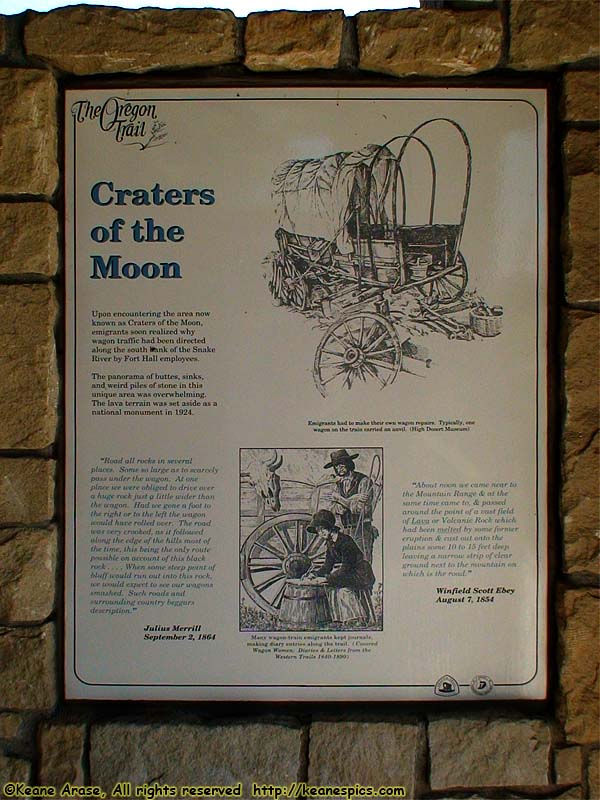 Craters of the Moon sign