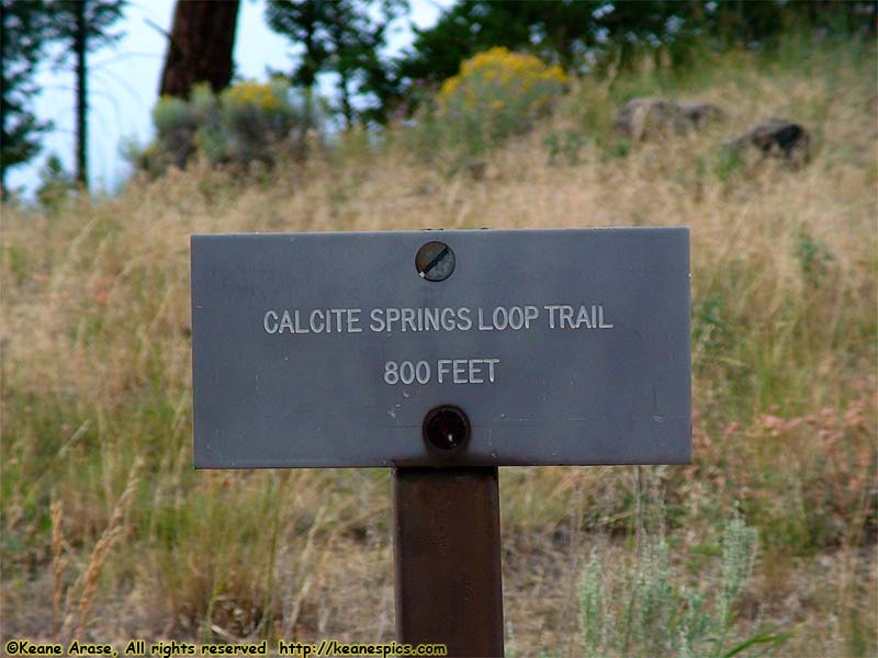 Calcite Springs Loop Trail sign