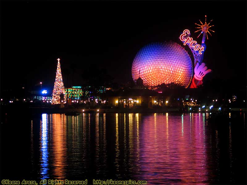 Christmas At Epcot at Night