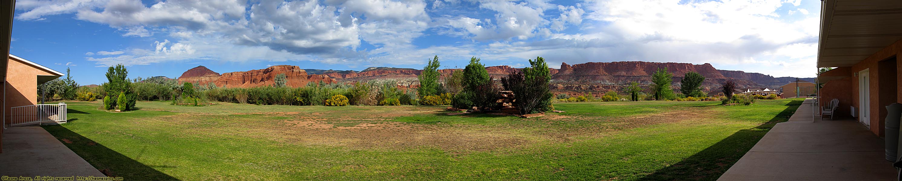 View from back of motel