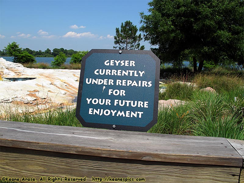 The geyser was broken the first day.  How does a geyser break?