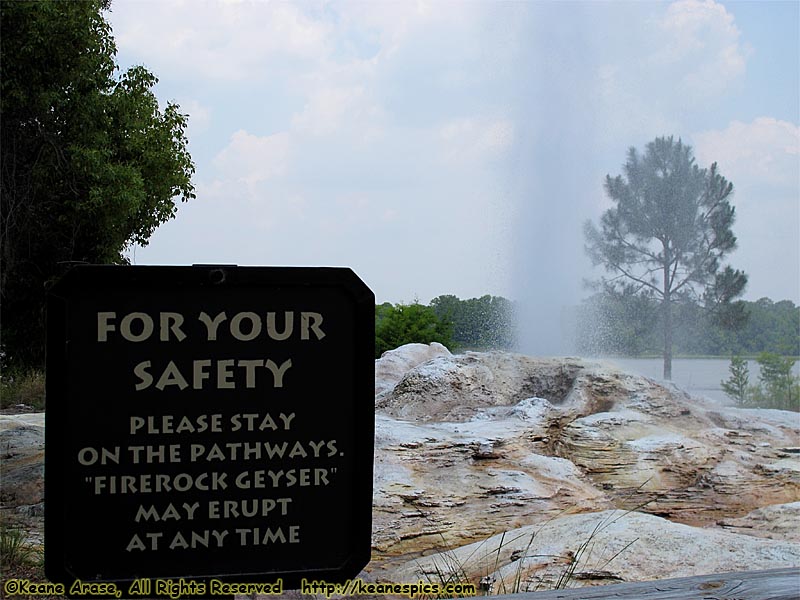 The 2pm Fire Rock Geyser eruption.