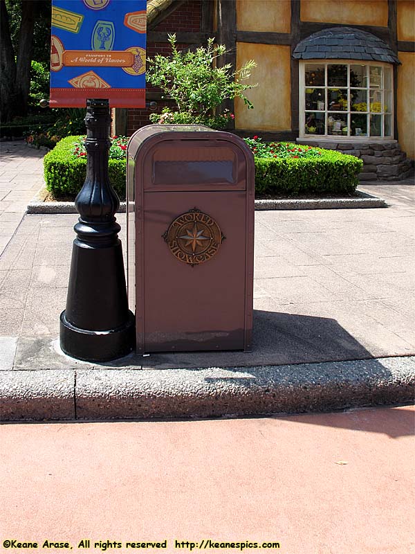 World Showcase Garbage Can