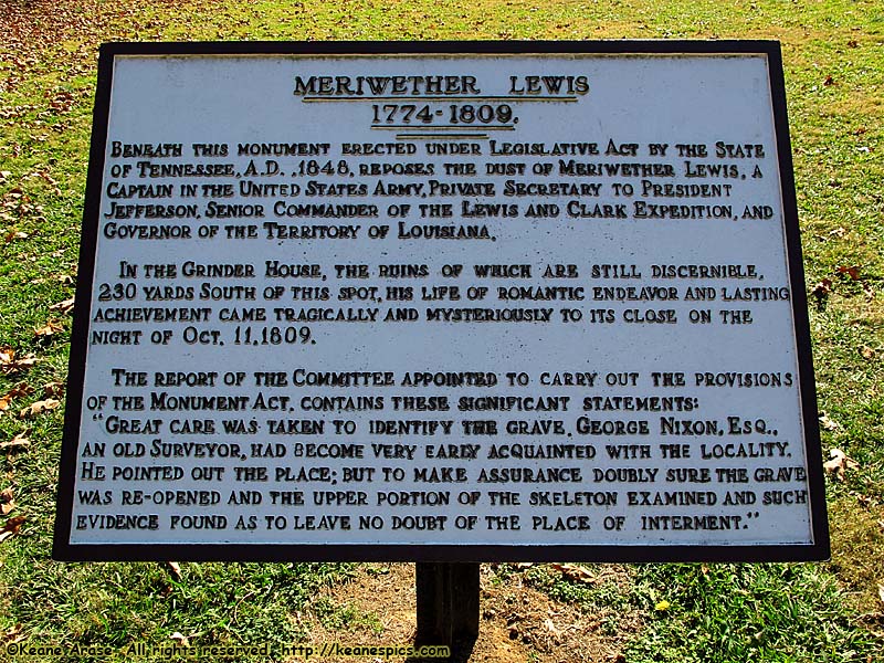 Meriweather Lewis burial site