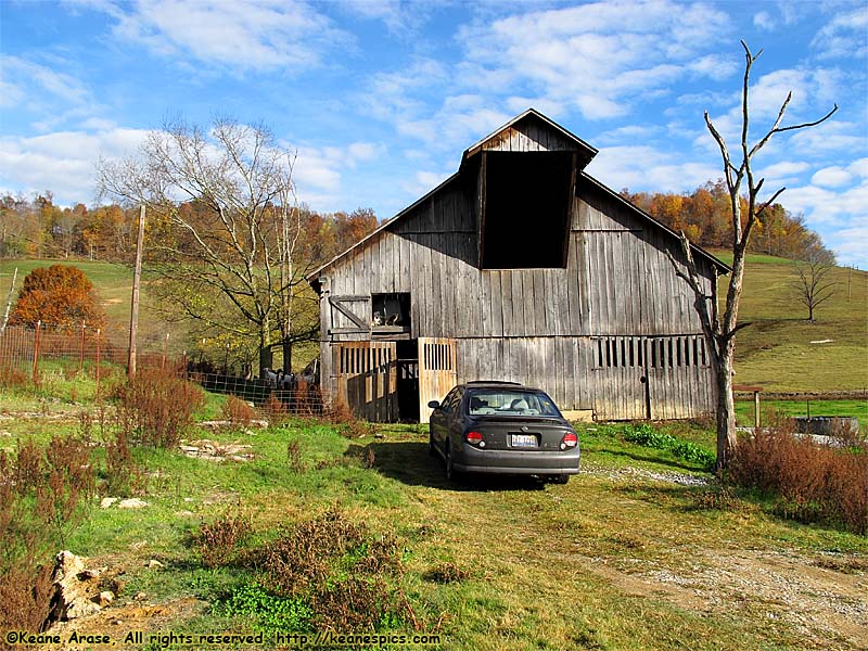 My car at the barn...