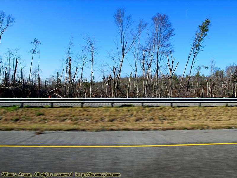 Tornado damage on I-75