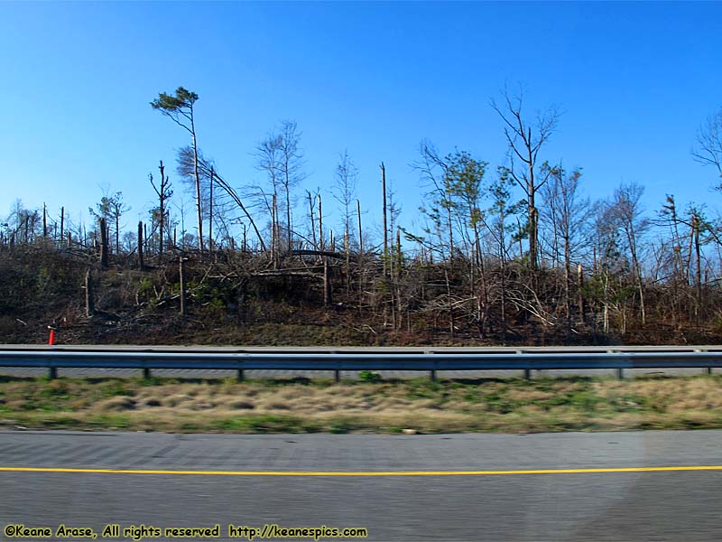 Tornado damage on I-75