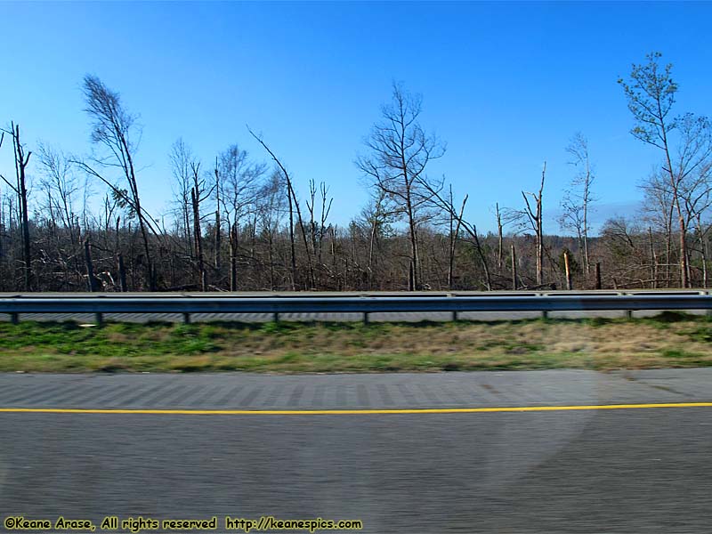 Tornado damage on I-75