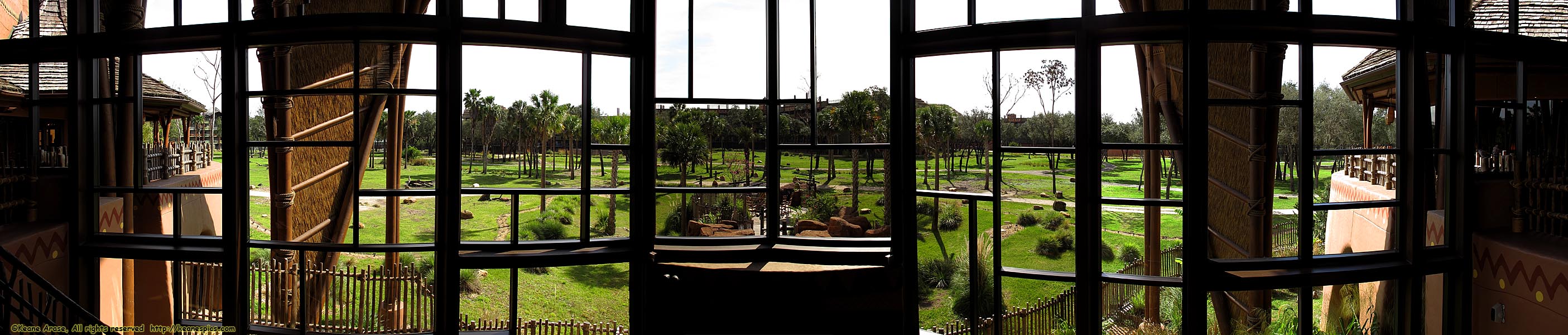 Panoramic view out rear of lobby at Sunset Savanna