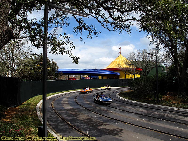 Storybook Circus behind construction walls