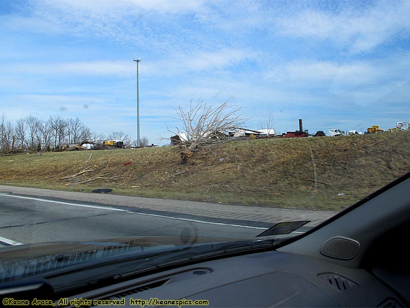 Tornado damage, 9 days later