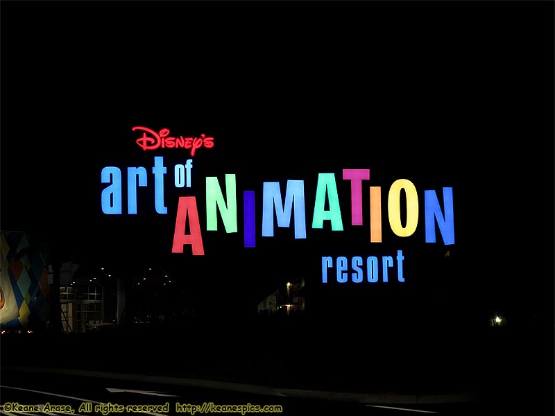 Art of Animation Sign, Night