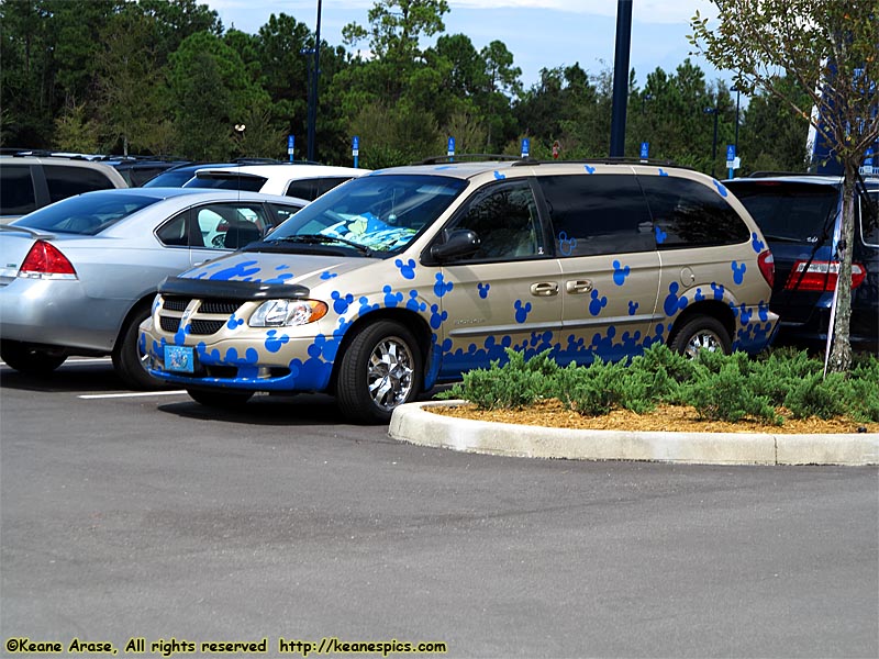 Decorated Mini-Van in parking lot...