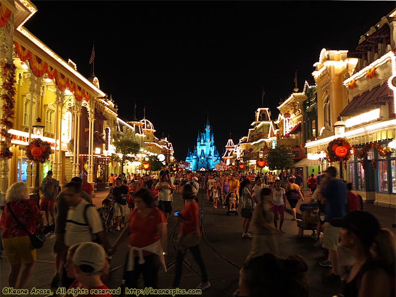 Main Street U.S.A. at night