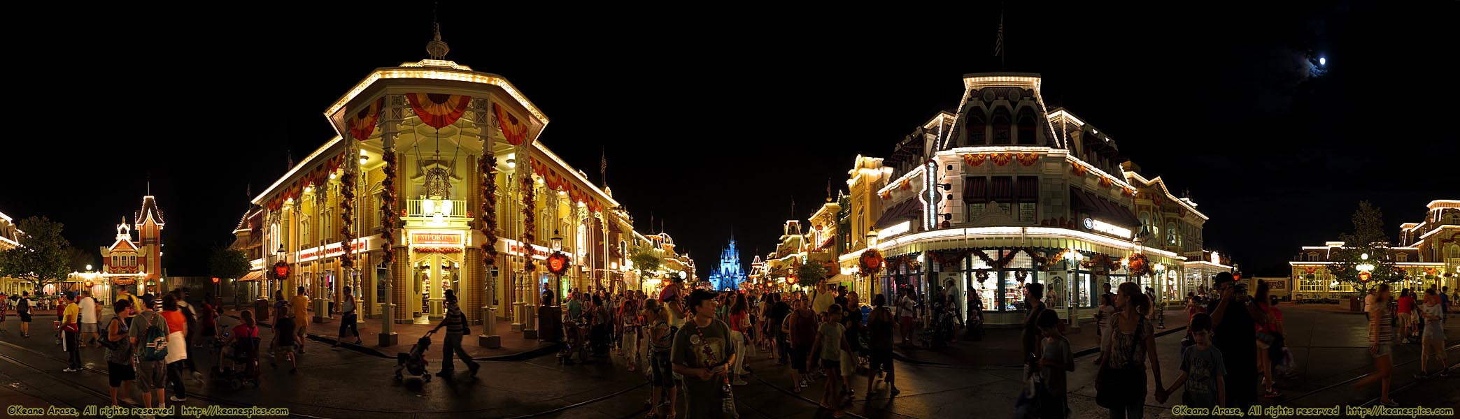 Main Street U.S.A. at night