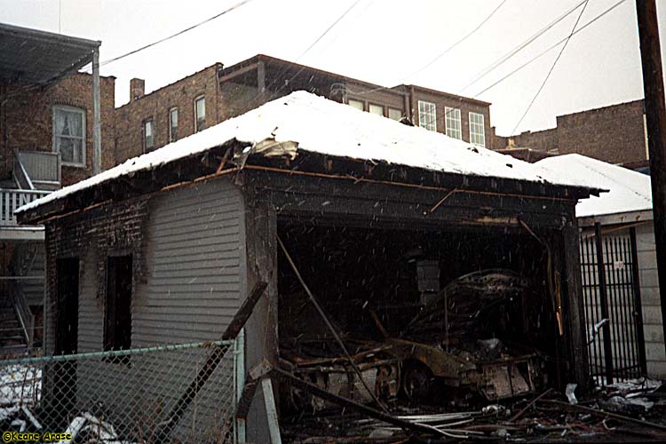 The garage a couple doors down, across the alley...