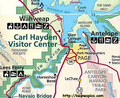 Glen Canyon Dam Area Map