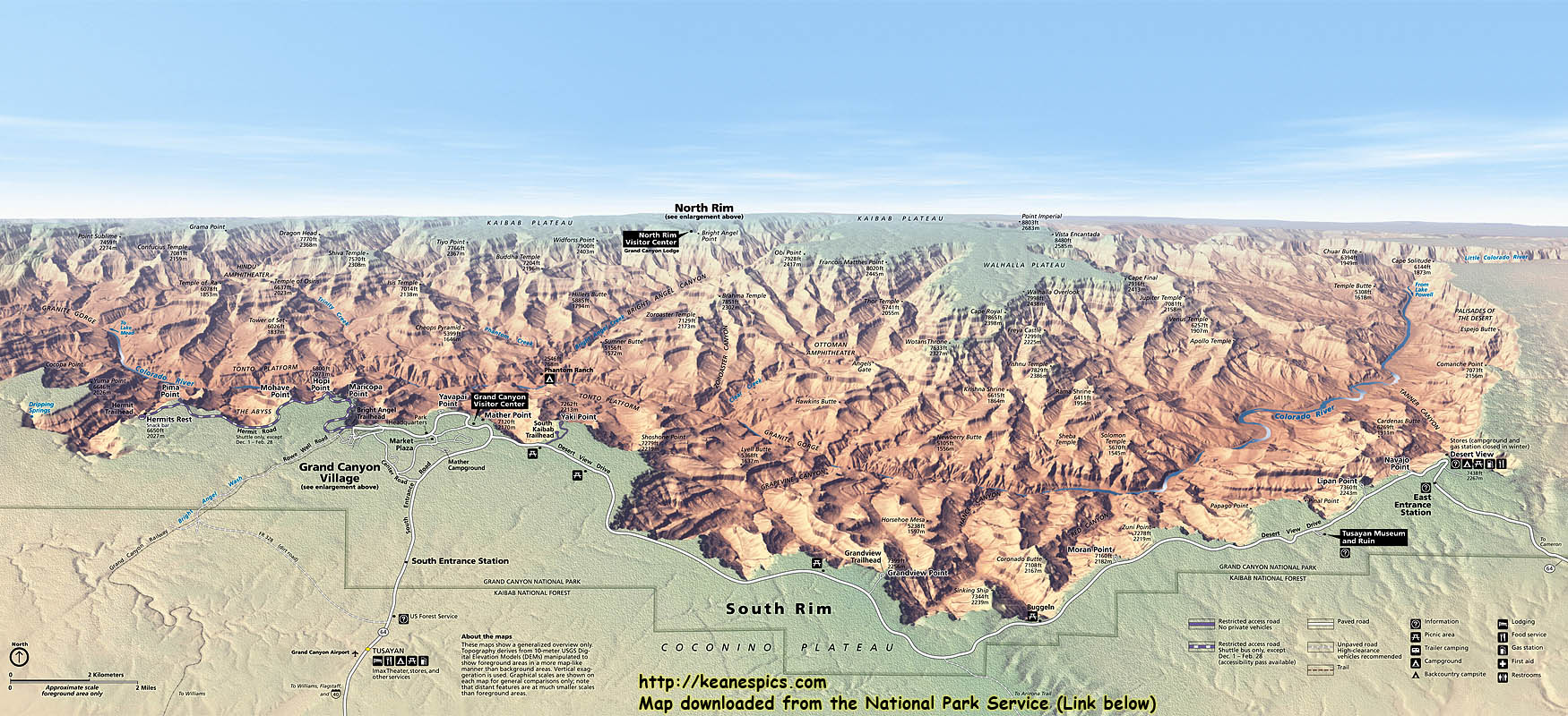 Grand Canyon National Park Map 