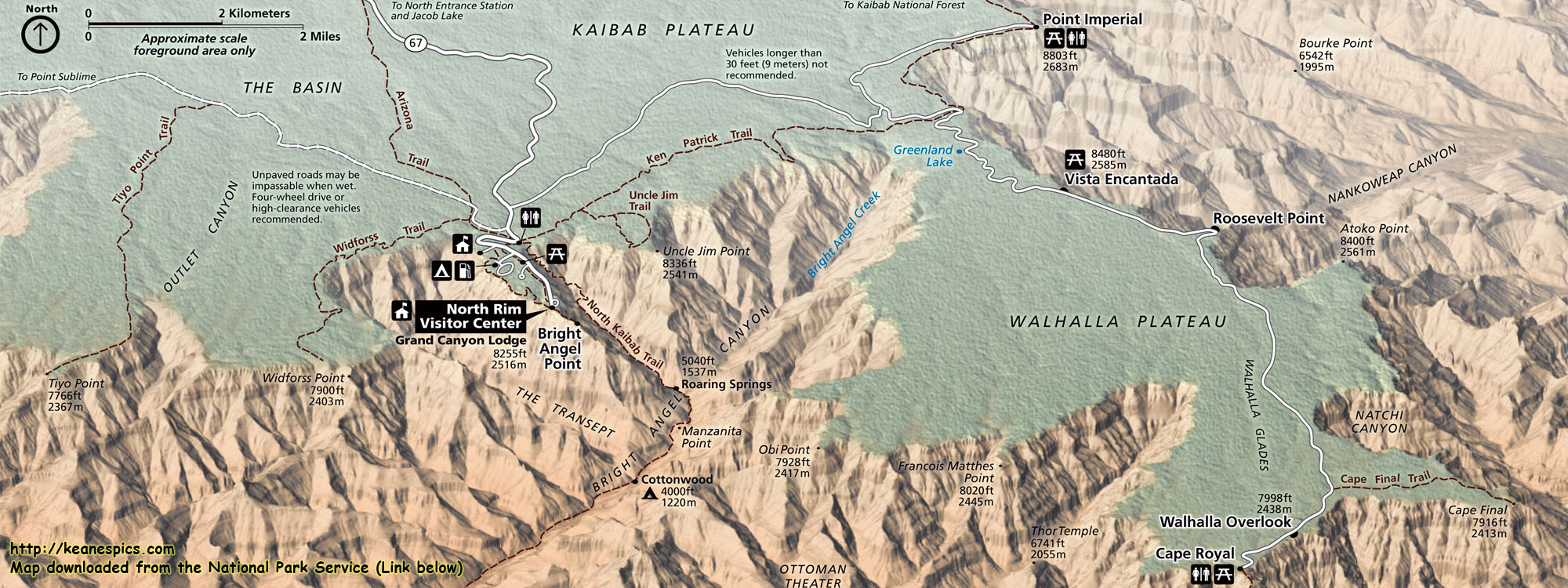 Grand Canyon National Park Map 