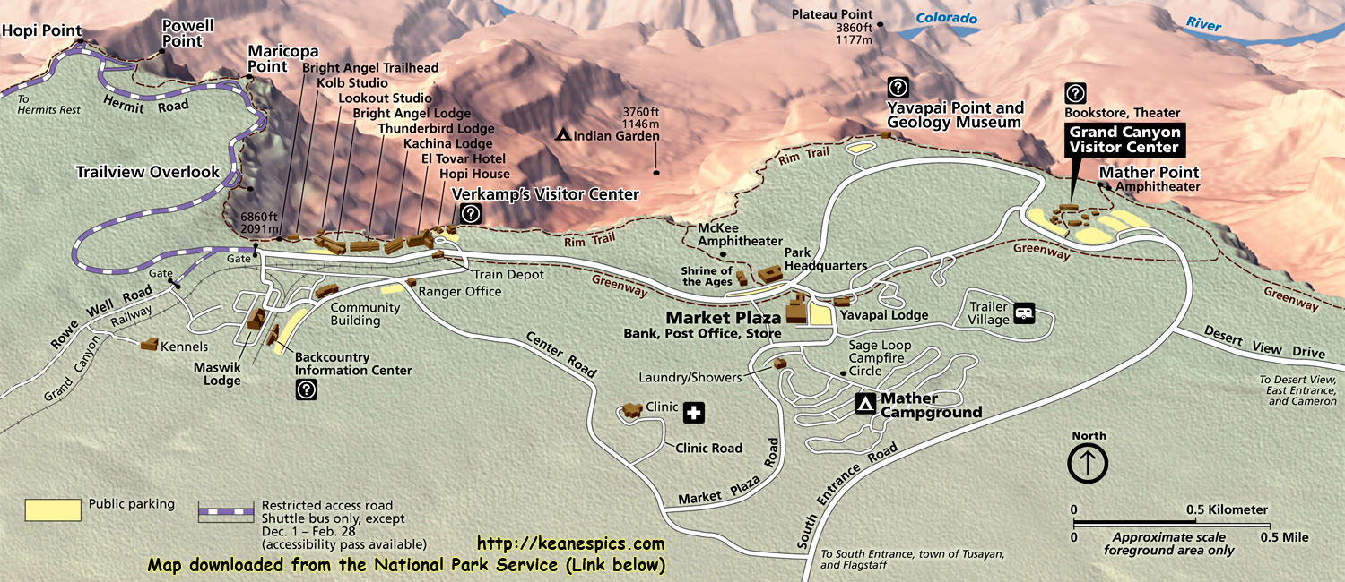 Grand Canyon Village Map