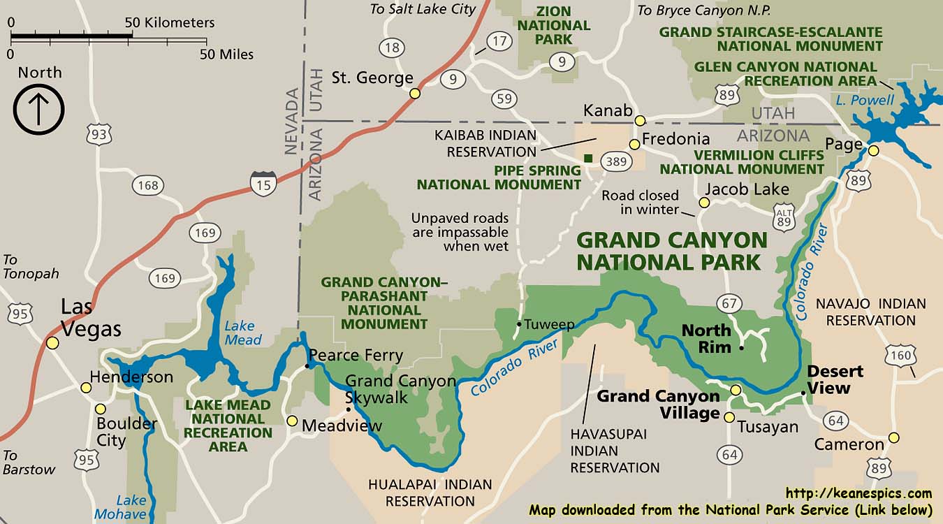 Grand Canyon National Park Map 