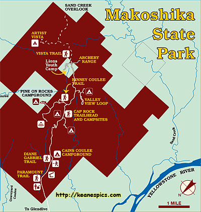 Makoshika State Park Map