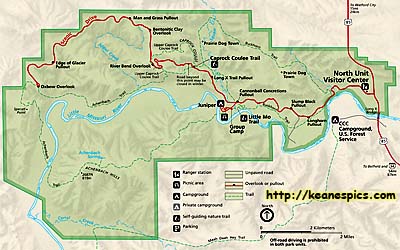 Theodore Roosevelt National Park, North Unit Map