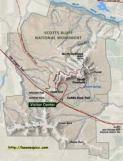 Scotts Bluff National Monument Map