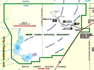 White Sands National Monument Map