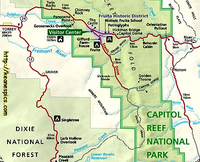 Capitol Reef National Park Map