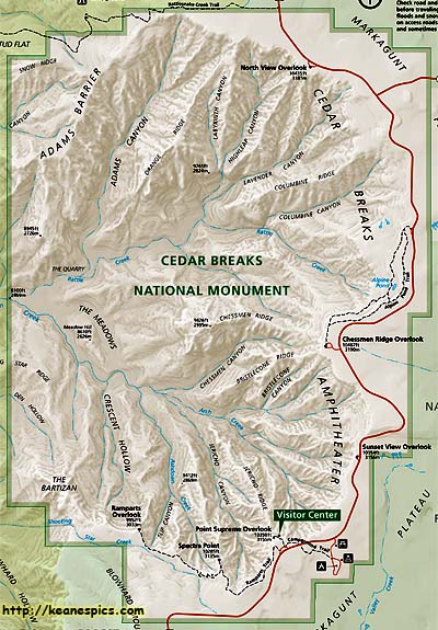 Cedar Breaks National Monument Map