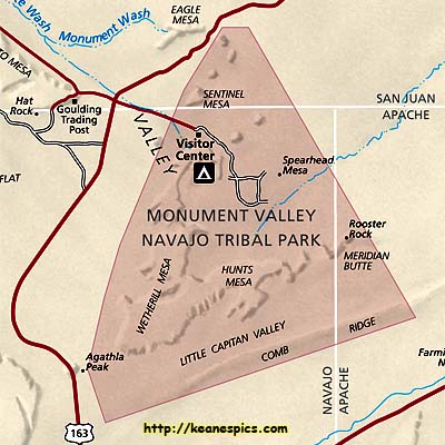 Monument Valley, Navajo Tribal Park Map