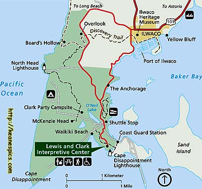 Cape Disappointment State Park Map