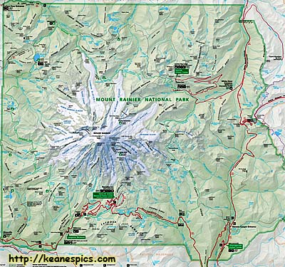 Mount Rainier National Park Map