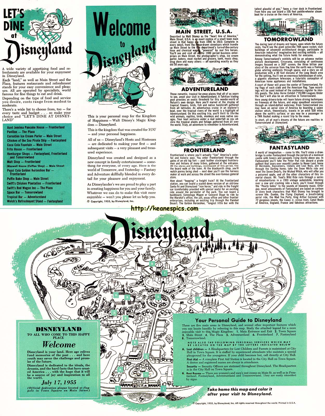 1955 Disneyland Map