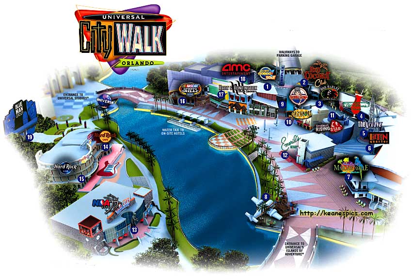 Map of City Walk at Universal Orlando